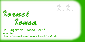 kornel komsa business card